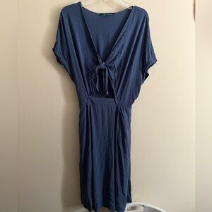 Shore Brand Tie Front Blue Dress